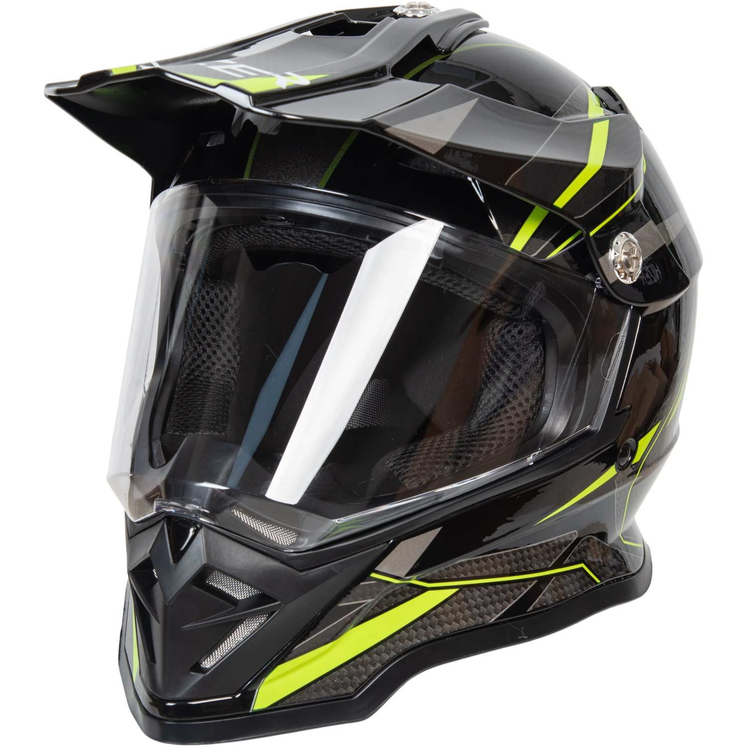 Шлем мото мотард HIZER B6197-1 №4 (L) black/yellow