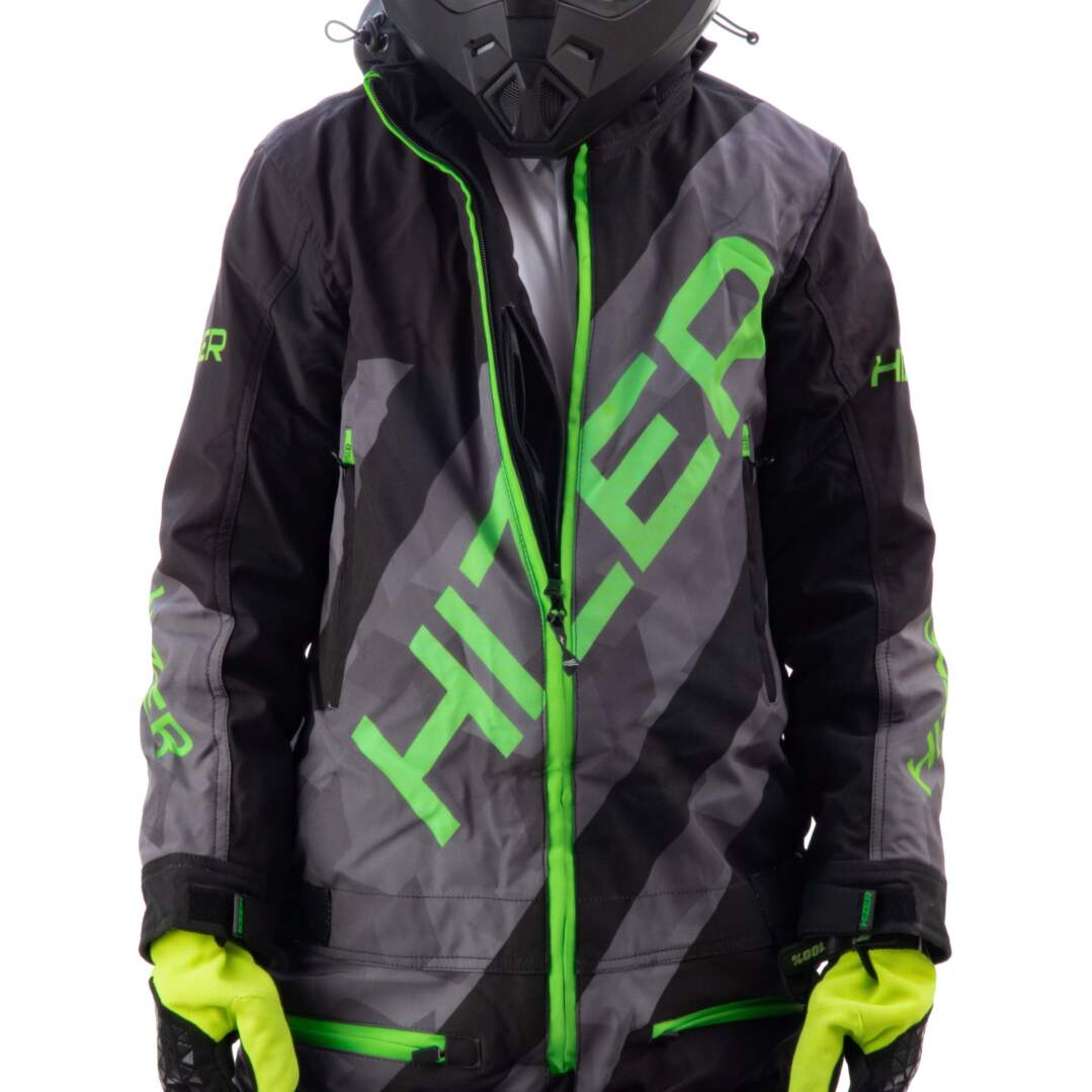 Комбинезон для снегохода (детский) HIZER №5 black-green (текстиль) (16Y)