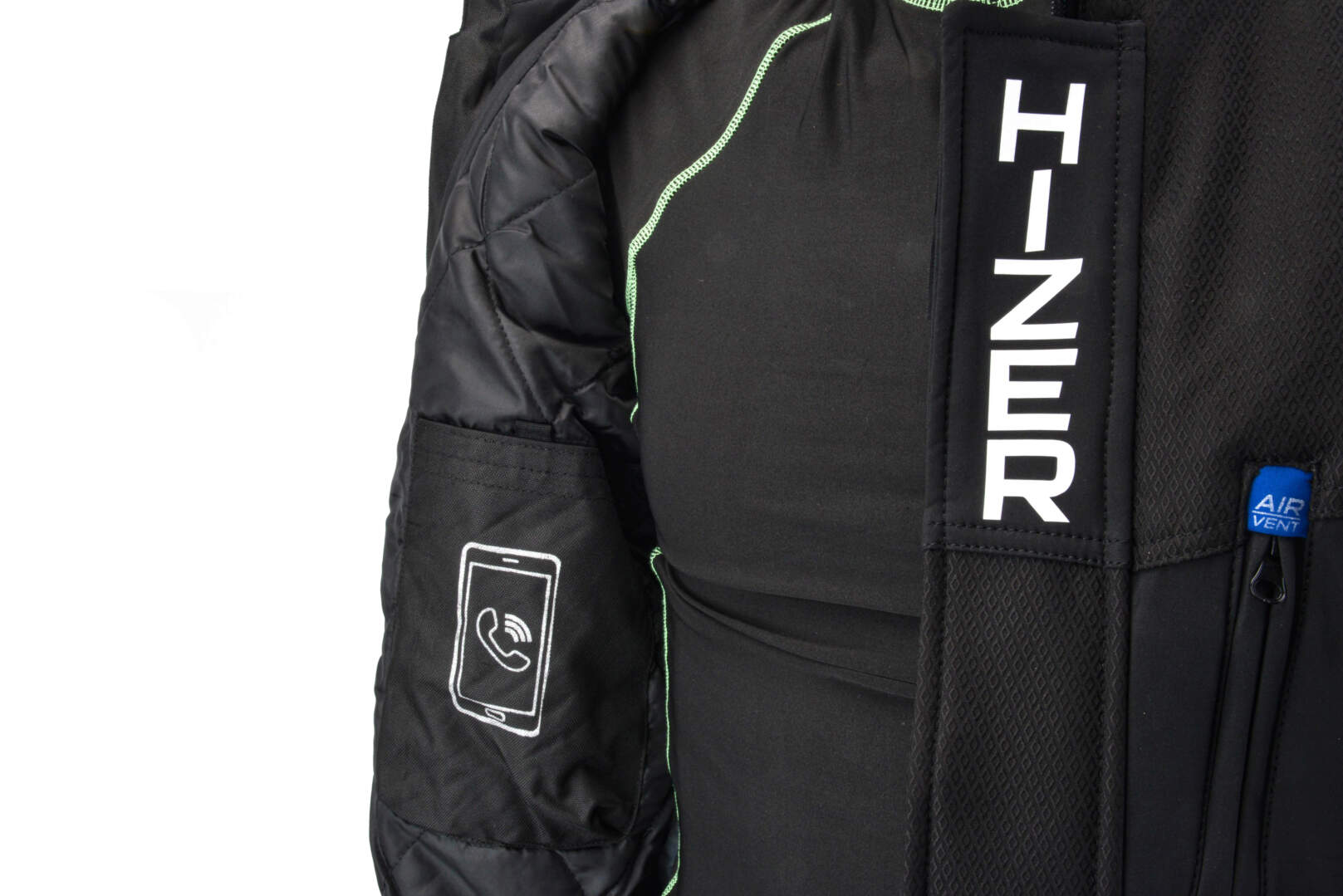 Куртка для снегохода HIZER №2 black-blue (текстиль) (L)